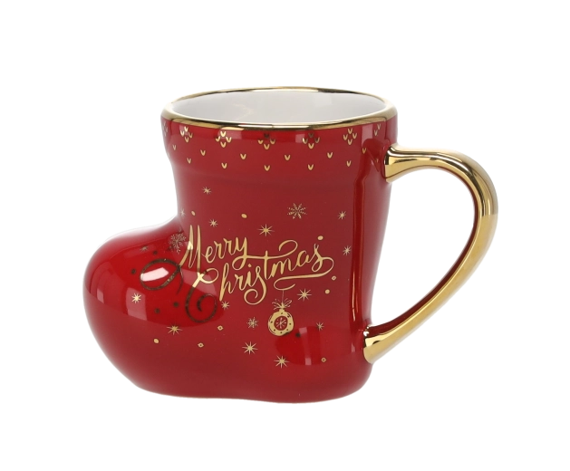 Porcelanasta božična skodelica v obliki škorenjčka 230 ml