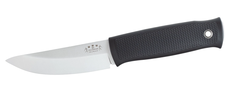 Fällkniven H1 Elmax lovski nož 10 cm, črn, Thermorun, tok Zytel