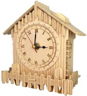 Lesene 3D sestavljanke – ure Hiška WOODCRAFT