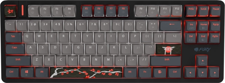 Magnetna igralna tipkovnica Fury Kanabo K6 RGB US črno-siva