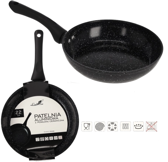 Aluminijasta ponev 22 cm s keramično površino za indukcijo