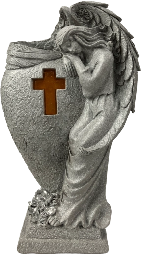 Solarna LED figurica angela z vazico za rože 23 cm