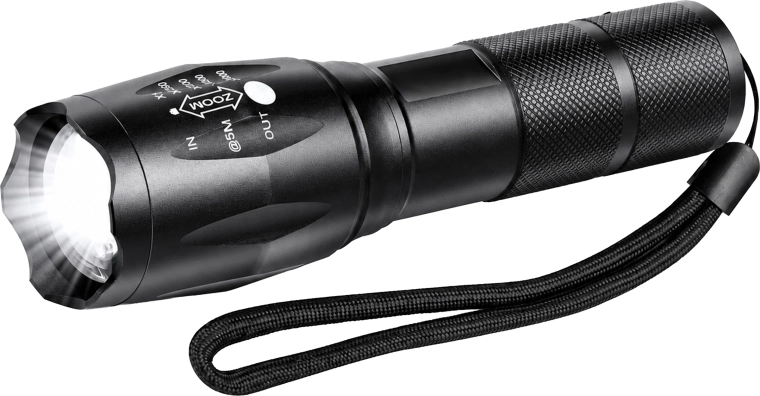 Taktična LED svetilka T6 z vodoodpornostjo in zoomom – 1 kos