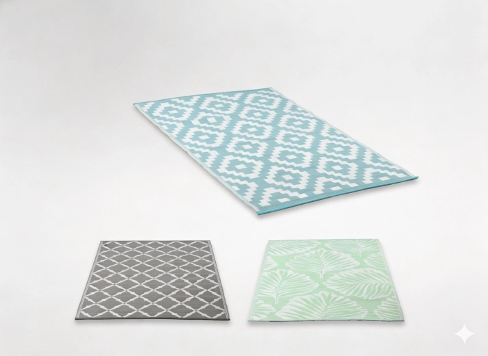 Zunanji ploski tepih za teraso 120 × 180 cm, mešanica vzorcev