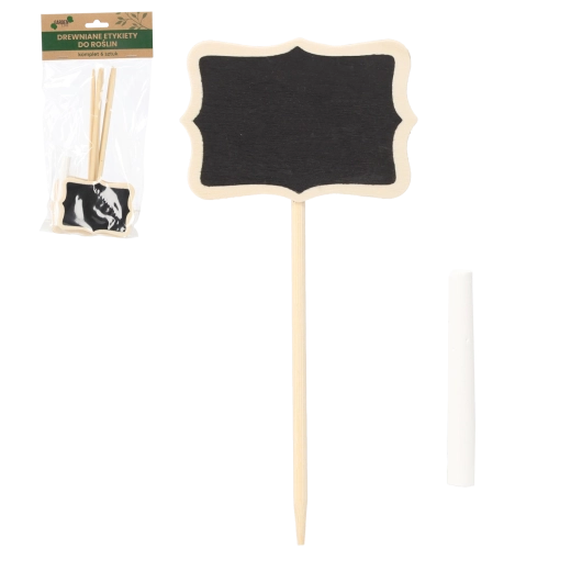 Set 6 lesenih oznak za rastline 8 × 17 cm