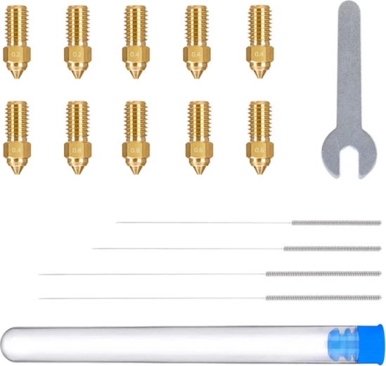 Komplet medeninastih šob za 3D tiskalnik Elegoo Neptune 4 in 4 Pro (10 kosov)