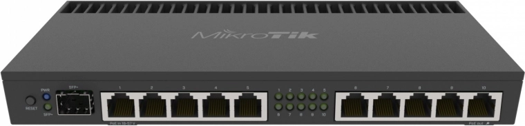 Zmogljiv usmerjevalnik MikroTik z 10 gigabitnimi vrati in SFP+