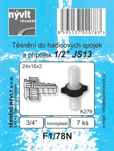 Tesnila za cevne priključke in spojke 3/4" 24 × 16 × 2 mm, komplet 7 kosov