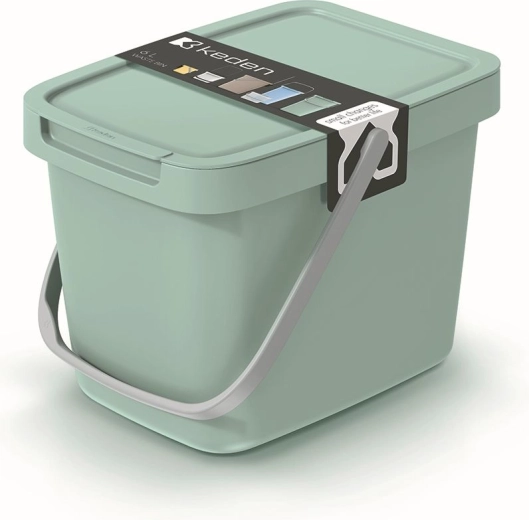 Koš za odpadke s pokrovom 6 l svetlo zelen