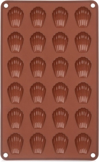 Silicone mold for shell-shaped cookies and pralines
