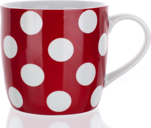 Keramična skodelica s pikami 310 ml rdeča
