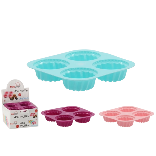 Silikonski pekač za mafine, 4 kosi