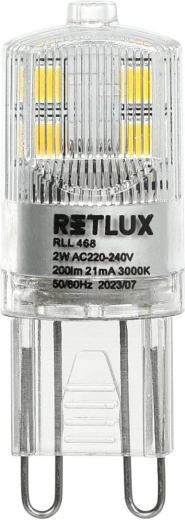 RETLUX G9 2 W LED bulb, warm white