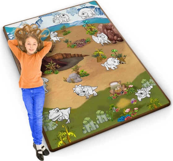 Rolo barvanka iz penaste podloge RICOKIDS 120 × 92 cm s flomastri