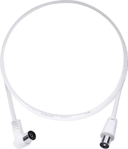 Solight antenski koaksialni kabel 3C2V s kombiniranimi priključki, 2 m, bel