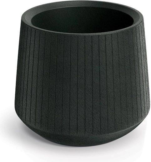 Cvetlični lonec Coro Bowl 48 cm – temno siv plastičen zunanji in notranji okrasni ovitek