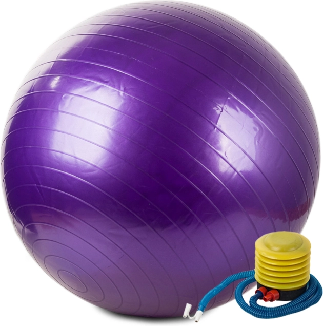 gimnastična žoga 65 cm s pumpo, vijolična