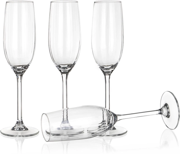Kozarec za peneče vino ROYAL LEERDAM Plissé 210 ml, set 4 kosov