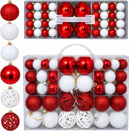 Unbreakable Christmas Tree Ornaments, 100 Pieces