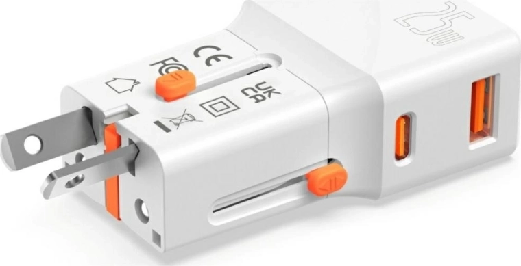 Hitro polnjenje 25 W z USB‑C PD in USB‑A QC