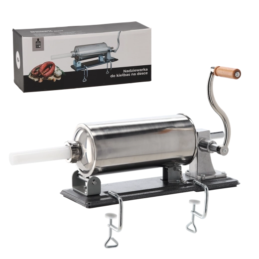 Ročni polnilec klobas na plošči 4 l iz nerjavnega jekla