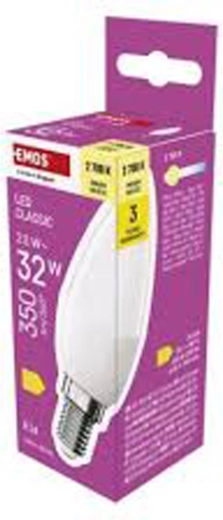 LED žarnica CLS v obliki svečke E14 2,5 W 350 lm, topla bela
