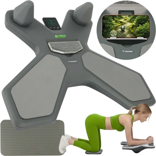 Ravnotežna deska s števcem TRIZAND z dvostransko ploščo in libelo za celovit trening jedra