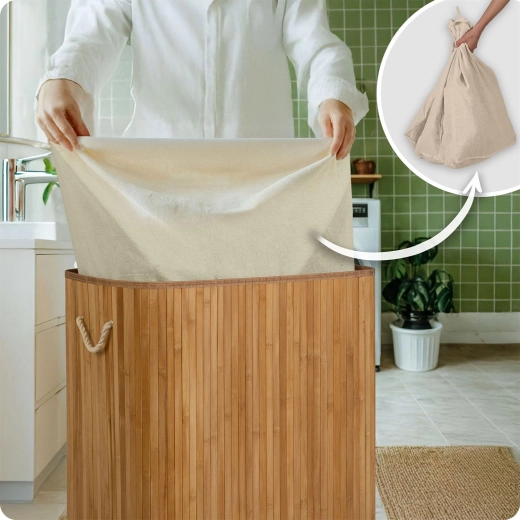 Odstranljiva bombažna vreča – dvigni, zaveži in peri