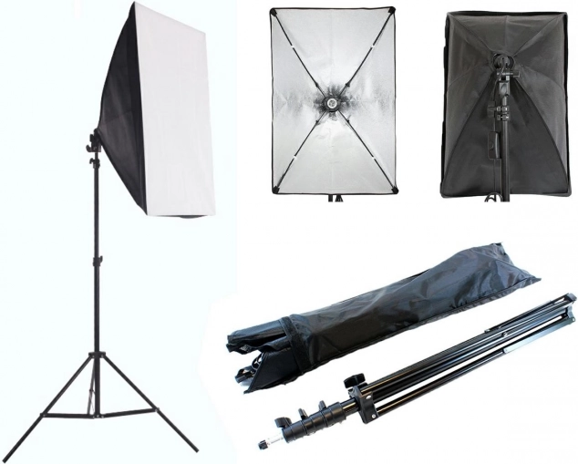 Prenosni fotografski komplet s softboxom 60 × 40 cm in stativom