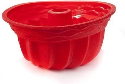 CULINARIA Silicone Bundt Cake Pan, Red, 24 cm