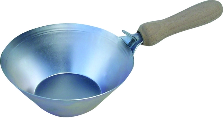 Zidarska zajemalka z lesnim ročajem 185 mm