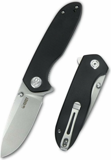 Kubey Belus KU342A black pocket knife 7.5 cm with G10 handle and clip