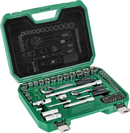 Stalco komplet orodja 1/2" + 1/4" (84 kosov) v kovčku