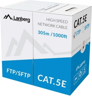 Omrežni kabel FTP Cat.5e CU 305 m, polni vodnik, siv
