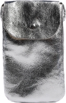 Kovinska torbica za telefon z ramenskim paščkom in zadnjim žepom