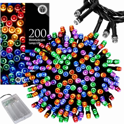 Christmas LED string lights 20 m, 200 RGB diodes - 1 piece
