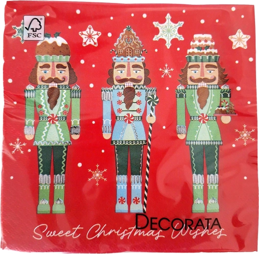 Božični papirnati prtički, 3-slojni, 33 × 33 cm