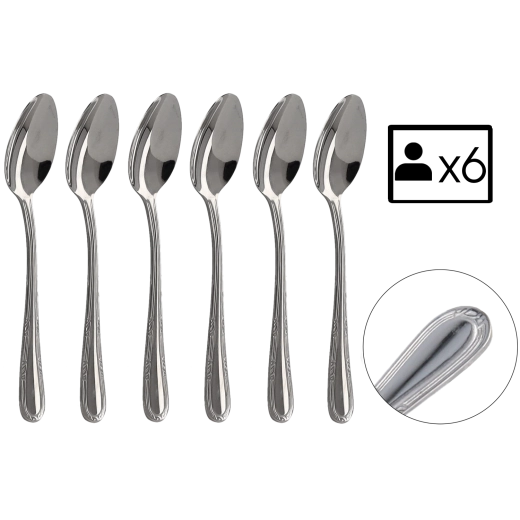 Set 6 čajnih žličk Natalia iz nerjavnega jekla