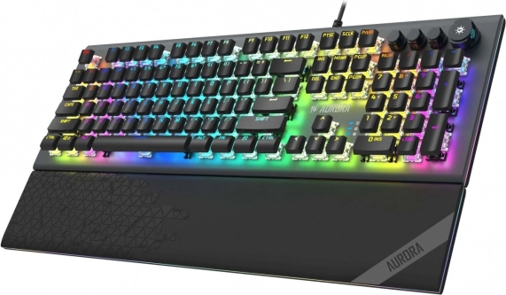 Igralna tipkovnica AURORA K-5 z RGB osvetlitvijo in rdečimi stikali