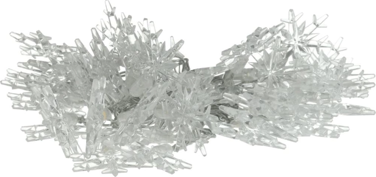 Retlux snowflake string lights with 40 LEDs, cool white