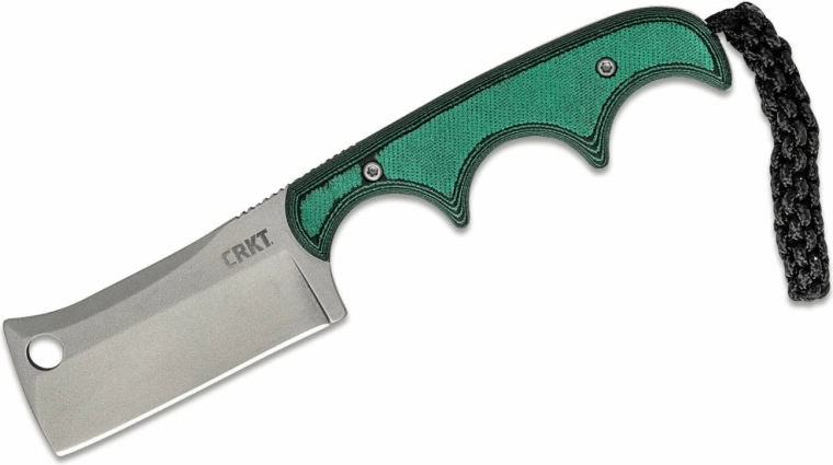 CRKT Minimalist Cleaver neck knife 5.4 cm, black‑green, Micarta