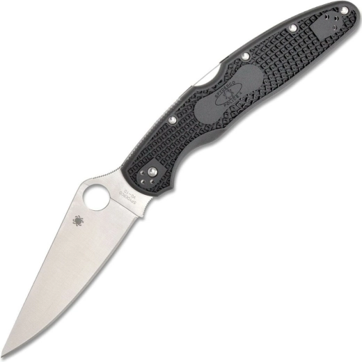 Spyderco Police 4 Lightweight žepni nož 11,3 cm, satin, črn, FRN