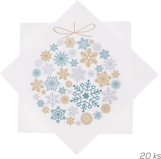 Papirnati prtički z motivom zelene božične bunkice 33 × 33 cm, 20 kos