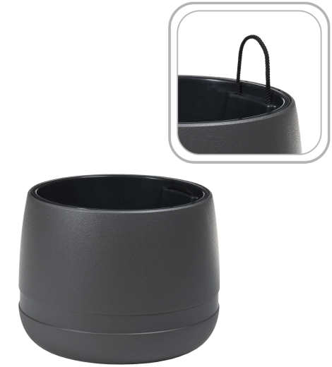 Cvetlični lonec Lamela KOMA WAZA 35 cm antracit