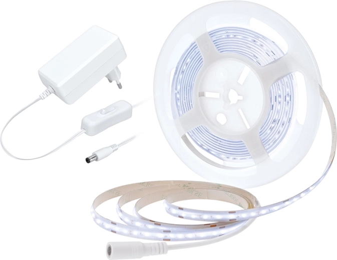 Solight LED COB trak z adapterjem in stikalom 5 m 8 W/m hladno bela