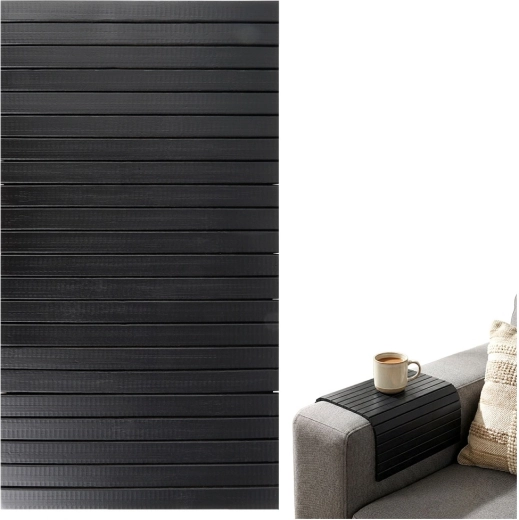 Rolling Bamboo Table Mat 44 × 22 cm – Black