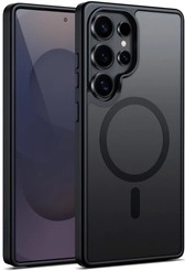 Hibridni mat etui z magnetnim sistemom MagSafe za Samsung Galaxy S25 Ultra – črna