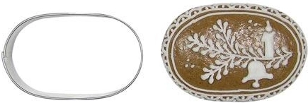 Nerjavno jeklen kalup za izrezovanje moka oval 6 cm