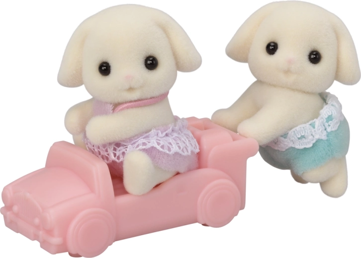 Sylvanian Families dvojčka zajčkov Flora z vozičkom