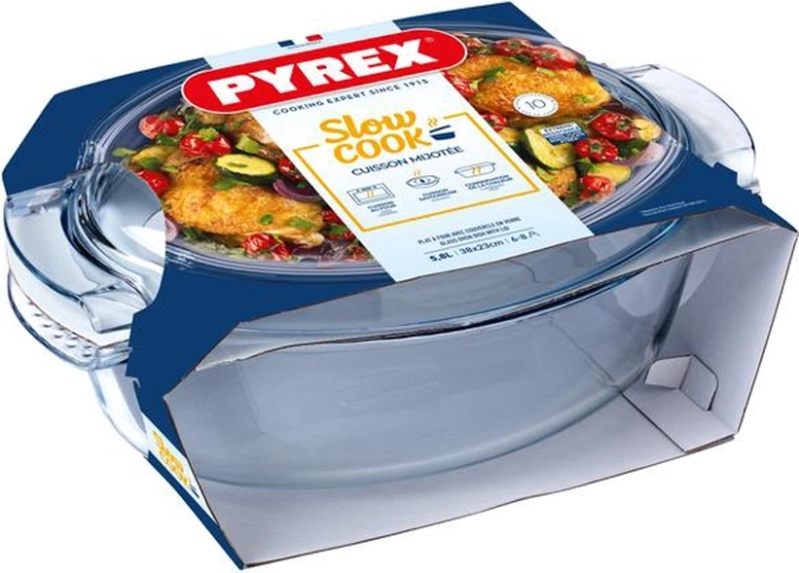 Ovalni pekač s pokrovom PYREX 5,8 l – stekleni